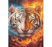 Tiger Cub in A Yin-Yang Magical Glow 500 Piece Jigsaw Puzzle for Adults Rainy Day Activity Mindful Relaxation Precision Cut Pieces Unique Gift Wall Art Decor 500 PCS