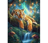 Tiger Cub in Waterfall 300 Piece Premium Jigsaw Puzzle Adult Jigsaws Educational Game Hobby Home Decor Winter Gift Durable Wooden Cardboard 300 PCS