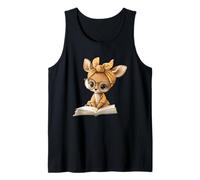 Tiger Cub Open Book Reading Animal Lover Graphic Portrait Tank Top