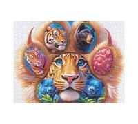 Tiger Cubs Flower Field 500 Piece Complete Jigsaw Puzzle Set Teens Beginners Mind Relaxation Puzzle Fans Group Play Anniversary Fathers Gift Thick Cardboard 500 PCS