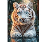 Tiger Cubs in A Basket with Easter Eggs 500 Pc DIY Jigsaw Puzzle Wildlife Pet Puzzles for Adults Teens Hard Challenging Team Building Stress Reducing Autumn Premium Quality Material 500 PCS