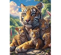 Tiger Cubs in A Magical Forest 1000 Piece Complete Jigsaw Puzzle Set Wildlife Plant Teens Beginners Educational Challenge Puzzle Fans Group Play Anniversary Creativity & Gift Giving 1000 PCS