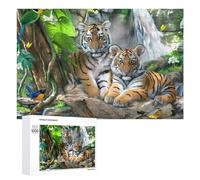 Tiger Cubs in Amazon Rainforest Jigsaw Puzzle, 1000 PCS, Indoor Activity for The Home, A Rewarding Pastime for Dedicated Jigsaw Fans, at Home