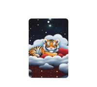 Tiger Cubs In The Clouds Pattern Car Air Fresheners 4 Pcs Rectangle Hanging Aromatherapy Tablets Scented Fresheners For Bedroom Bathroom