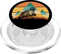 Tiger - Cute Zoo Animal Wildlife India Mountain Retro 70s PopSockets PopGrip for MagSafe