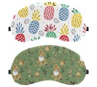 Tiger Deer Animal 2-Pack Eye Patch and Eye Masks Set, Light-Blocking, Soft, Breathable Sleep Mask Kit