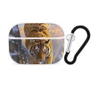 Tiger Descending The Mountain AirPod Pro Case, Anti Scratch Hard PC Cover with Keychain, AirPod Pro 2nd/1st Case Accessories for Women Men, White-Style