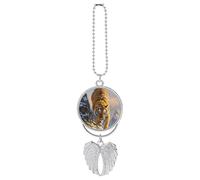 Tiger Descending The Mountain Car Hanging Pendant, Zinc Alloy Rearview Mirror Charms - Relieve Visual Fatigue, Vintage Keychain Pendant, Lucky Car Interior Hanging Decoration, Silver-Style