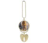 Tiger Descending The Mountain Car Hanging Pendant, Zinc Alloy Rearview Mirror Charms - Relieve Visual Fatigue, Vintage Keychain Pendant, Lucky Car Interior Hanging Decoration, Golden-Style