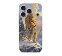 Tiger Descending The Mountain Phone Case Compatible for iPhone 17/Pro Shockproof Protective Cover Slim TPU Cute Phone Case Cover Transparent