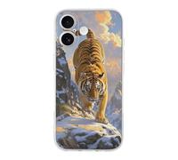 Tiger Descending The Mountain Phone Case Compatible for iPhone 17/Pro Shockproof Protective Cover Slim TPU Cute Phone Case Cover Transparent