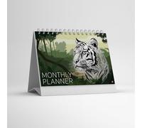 Tiger Desk Calendar | A5 size monthly planner | 12 Month + Important Dates & Notes | Rolling Month Start | Practical and Stylish for any Animal Lover.