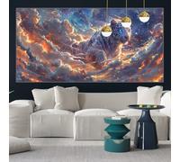 Tiger Diamond Art 40x80cm Large Diamond Painting Clouds Crystal Art Painting Kits Adults, Square Drill Crystal Embroidery Gem Rhinestone Cross Stitch Pictures Crafts, Home Wall Decor Gifts y-w197