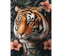 Tiger Diamond Art, Dimond Painting Animal Diamond Painting Kits for Adults, Gem Crystal Art 5D DIY Round Full Drill Embroidery Cross Stitch Crafts for Adults Kit, Room Decor, Gifts 50x70cm -hjw2508DZ