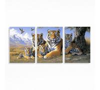 Tiger Diamond Art Kits Adults Beginner 8 x 12Inch 3 Pack, Tree Diamond Painting, 5D DIY Full Drill Paint by Numbers, Wall Art Gems Paintings for Bedroom Office Room Decor Gifts for Women PZSH-2970