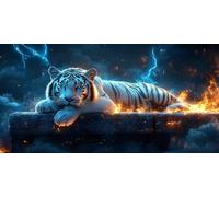 Tiger Diamond Art, Pattern Animal Diamond Painting Kits for Adults 5D DIY Full Round Drill Gem Crystal Art Kits Crafts for Adults Beginner for Home Decor, Room Decor, Gifts 24X48 Inch -bby260398