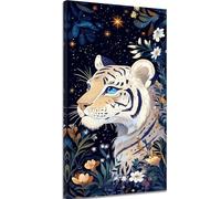 Tiger Diamond Art Plant Diamond Painting Craft Kits for Kids and Adults, 5d Full Crystal Art Hobbies for Adults Women Embroidery Cross Stitch Canvas Painting, Home Wall Decor Gifts 60x120 cm c-445