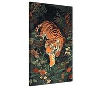 Tiger Diamond Art Plant Diamond Painting Kits Adults, 5D DIY Cross Stitch Arts Crafts Pictures Embroidery Crystal Art Kits for Adults Beginner, Hobbies for Women Home Wall Decoration 12x24in Xy-1149