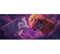 Tiger Diamond Painting Kits for Adults, Pattern Wolf Diamond Art 5D DIY Full Round Drill Gem Crystal Art Kits Crafts for Adults for Home Room Decor, Bedroom Decor, Gifts 70 * 140cm -yym26035L