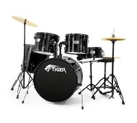 Tiger DKT28-BK Full Size Acoustic Drum 22" Bass Drum Kit - Black