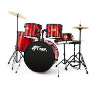Tiger DKT28-RD Full Size Acoustic Drum 22" Bass Drum Kit - Red