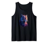 Tiger Dripping Paint, Trendy Art Illustration Graphic Tank Top
