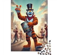Tiger Drumming Jigsaw Puzzles Game Adult 1000 Piece Jigsaw Paper Creative Jigsaw Puzzle Decompressing Game 1000pcs (38x26cm)