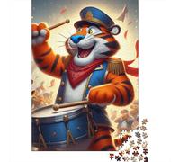 Tiger Drumming Paper Puzzles 1000 Piece Jigsaw Puzzles for Adults Educational Game Challenge Toy Christmas Eve Gifts 1000pcs (38x26cm)