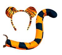 Tiger Ears and Tail - Tiger Ears Headband | Tiger Ears and Tail Set | Role Play Costume Tiger Ears and Tail | Head Movement Mode Children's Day Dress Up Halloween Animal Outfit For