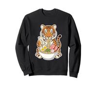 Tiger Eating Ramen Noodles Scrolling Phone Sweatshirt