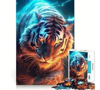 Tiger Electric Glow Jigsaw Puzzle for Adults 1000 Pieces Smart Game Tension Relief Pattern Assembly Heartfelt Gift 38x26cm