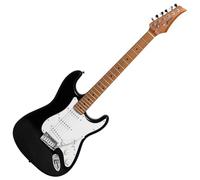 Tiger ELG-BK Full Size Electric Guitar - Roasted Maple Neck, Versatile SSS Pickups (3x Single coil Pickups), Black - Suitable for All Playing Styles