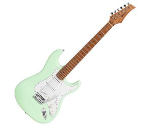 Tiger ELG-MG Full Size Electric Guitar - Roasted Maple Neck, Versatile SSS Pickups (3x Single coil Pickups), Mint Green - Suitable for All Playing Styles