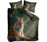 Tiger Emperor Size Duvet Cover Set Reversible Quilt Cover 290x235 cm Wild Animals Bedding Sets Ultra Soft 3D Comforter Covers Comfy Easy Care Non Iron Bed Set M-1140