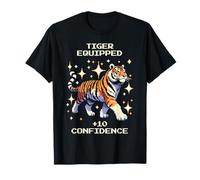Tiger Equipped: +10 Confidence | Pixel Jungle Upgrade T-Shirt