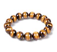 Tiger Eye Bracelet for Men Women, Releases Stress and Fear, Courage and Confidence, Natural Crystal Bead Jewelry Chakra Protection (10MM)