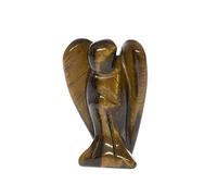 tiger eye Crystal Pocket Guardian Angel 1.5 inch Mini Natural Gemstone Figurine Statue Angel for Healing Reiki Spiritual Gift Cute Meditation Office Room Desk Decor