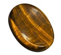 Tiger Eye Crystal Worry Stone, Natural Gemstone Thumb Rubbing Stone - Fidget Palm Stone Healing Crystal
