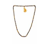 Tiger Eye Mala Beaded Necklace with Tassel | Inner Strength Stone, Mental Clarity, Stress Relief, Good Fortune, Meditation Mala