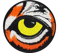 Tiger Eye Picture Embroidered Patch for All Fabrics | Iron-on Patch Tiger Sticker for Clothing and Leather | Save The Earth Badge | Climate Change Emblem | 80x80 mm