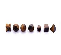 Tiger Eye Pocket Palm Reiki Stones Solids Sacred Geometry Set "Blessfull Healing"