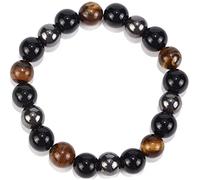 Tiger Eye Triple Protection Hematite And Black Obsidian Bracelet?Self-Confidence Return Negative-Energy Witch Wizard - Black And Brown