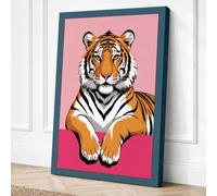 Tiger Face Forward Canvas Wall Art Print 36x24 Inch