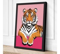 Tiger Face Forward Canvas Wall Art Print 36x24 Inch