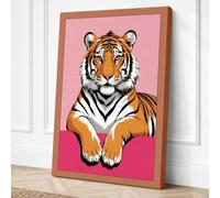 Tiger Face Forward Canvas Wall Art Print 36x24 Inch