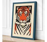 Tiger Face Forward Graphic Canvas Wall Art Print 18x12 Inch