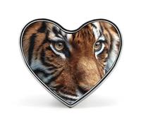 Tiger Face Funny Metal Badge 1″ Heart Form Brooch Pin Clothes Hat Bag Accessories Tie Decor
