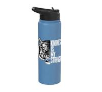 Tiger Face Kindness is My Strength Fierce & Gentle Wildliffe Stainless Steel Insulated Water Bottle