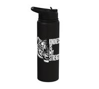 Tiger Face Kindness is My Strength Fierce & Gentle Wildliffe Stainless Steel Insulated Water Bottle