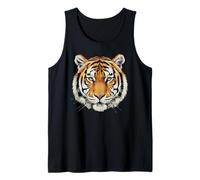 Tiger Face Retro Jaguar Art Vintage Jungle Portrait Tank Top